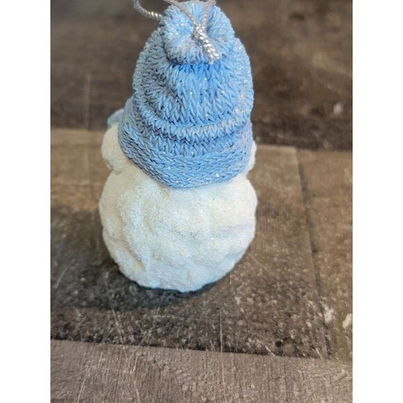 Snowman harp instrument silver blue ornament Xmas decor - Picture 3 of 4